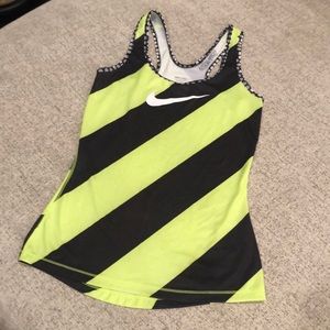 Black and Lime Nike Pro Dri Fit Active Top Size XS